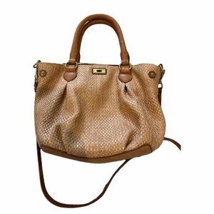 Woven Tote Handbag in Tan
